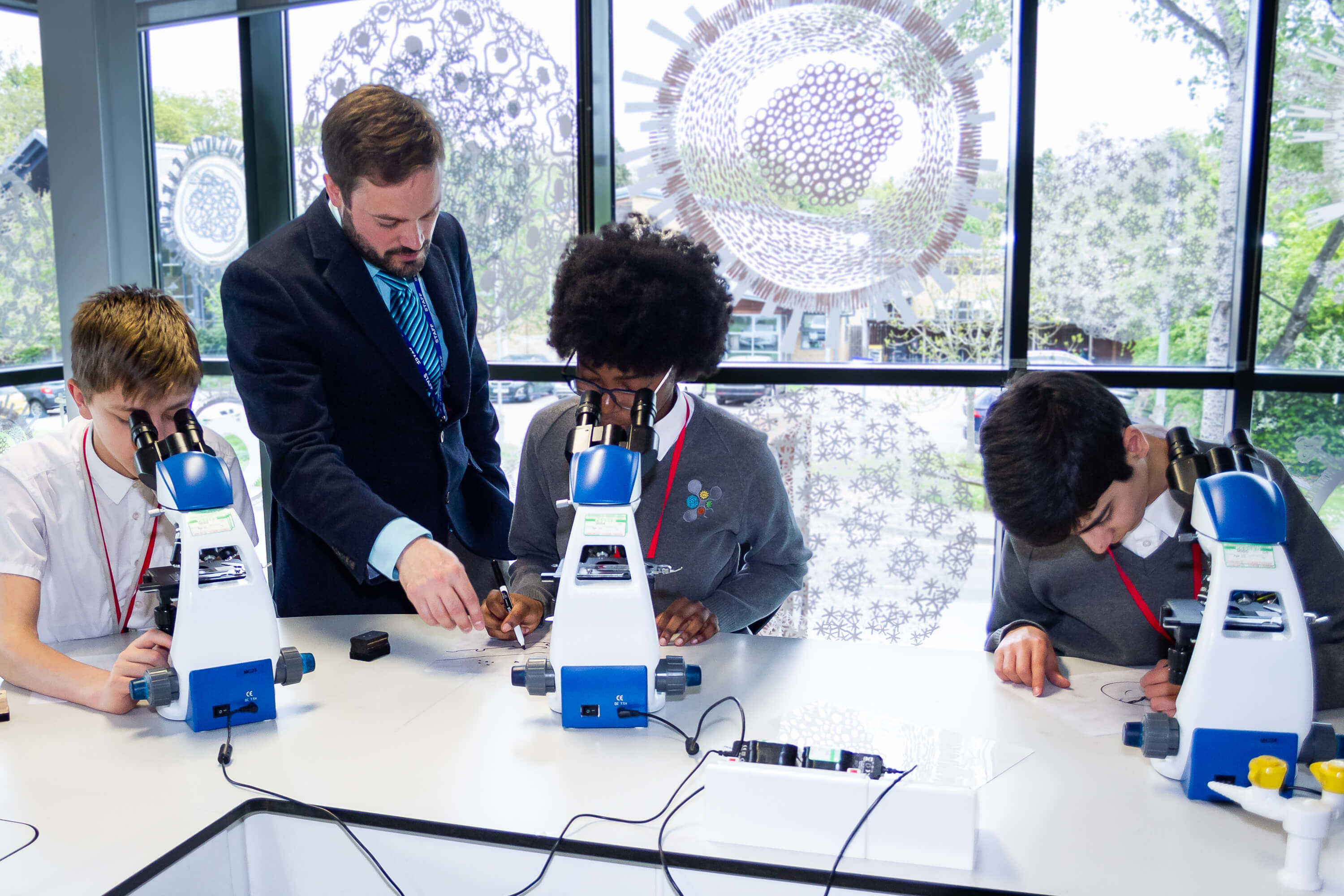 Photo of students in a lab